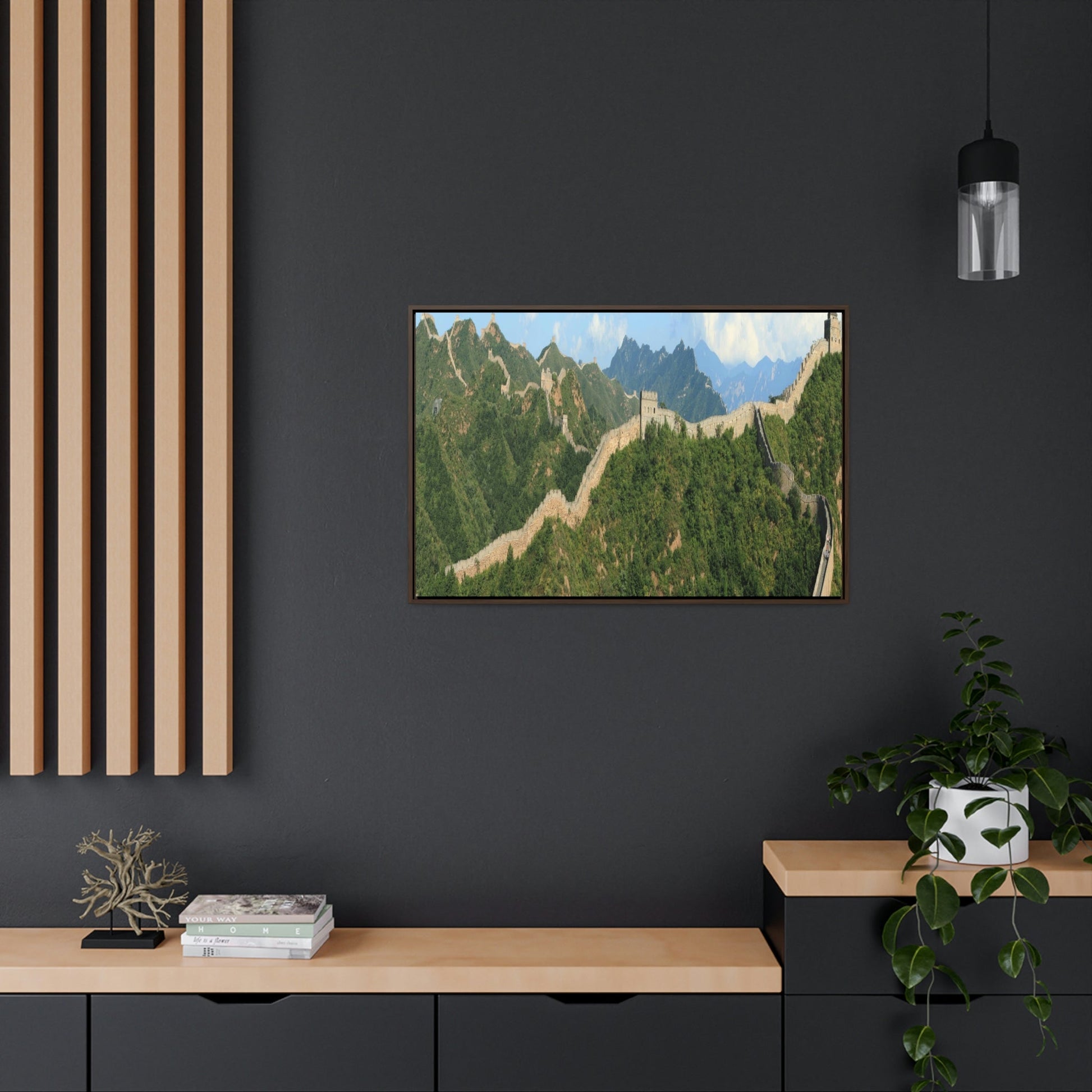 GREAT CHINA COLLECTION: Horizontal Framed Premium Gallery Wrap Canvas - The Great Wall of China close to Jinshanling - Green Forest Home