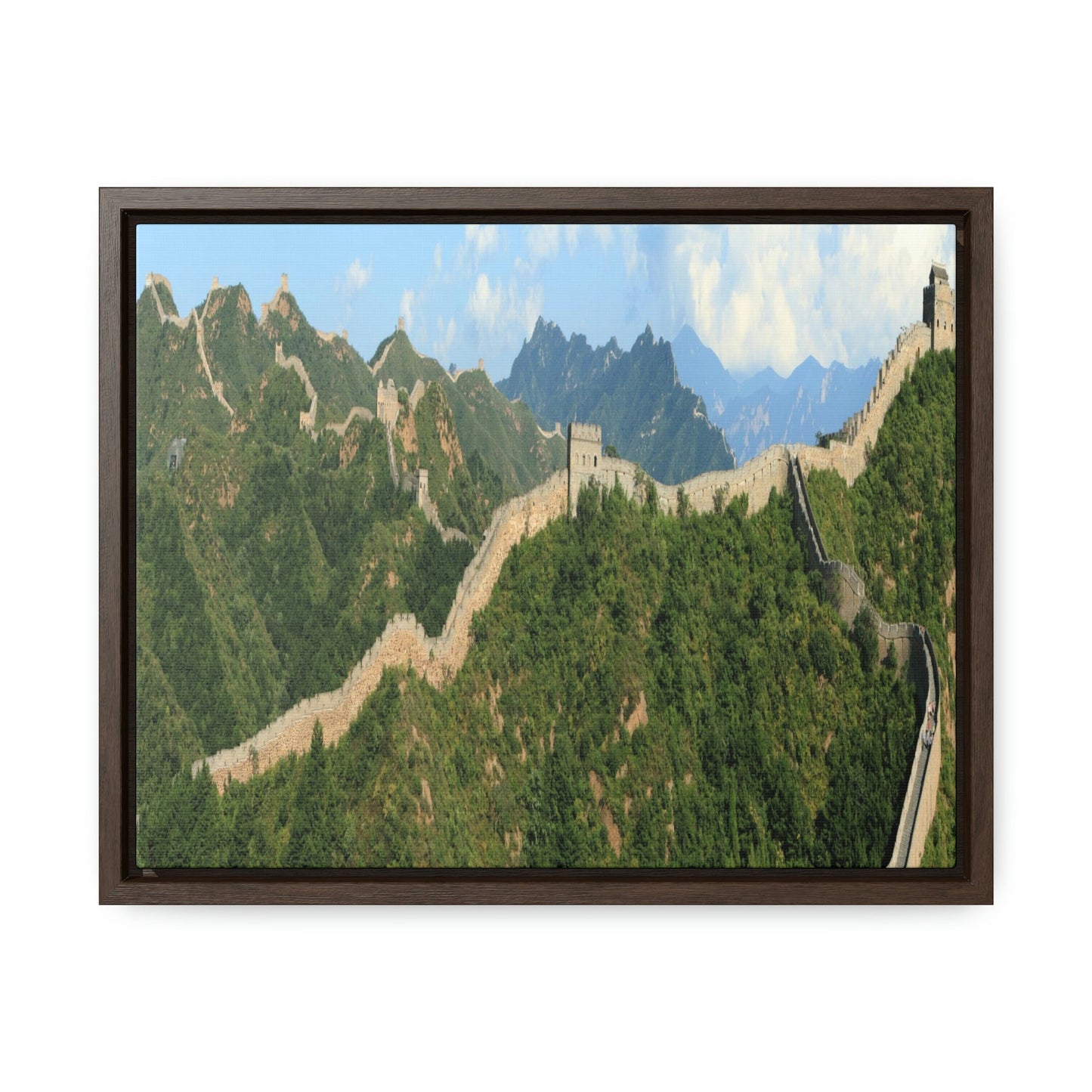 GREAT CHINA COLLECTION: Horizontal Framed Premium Gallery Wrap Canvas - The Great Wall of China close to Jinshanling - Green Forest Home