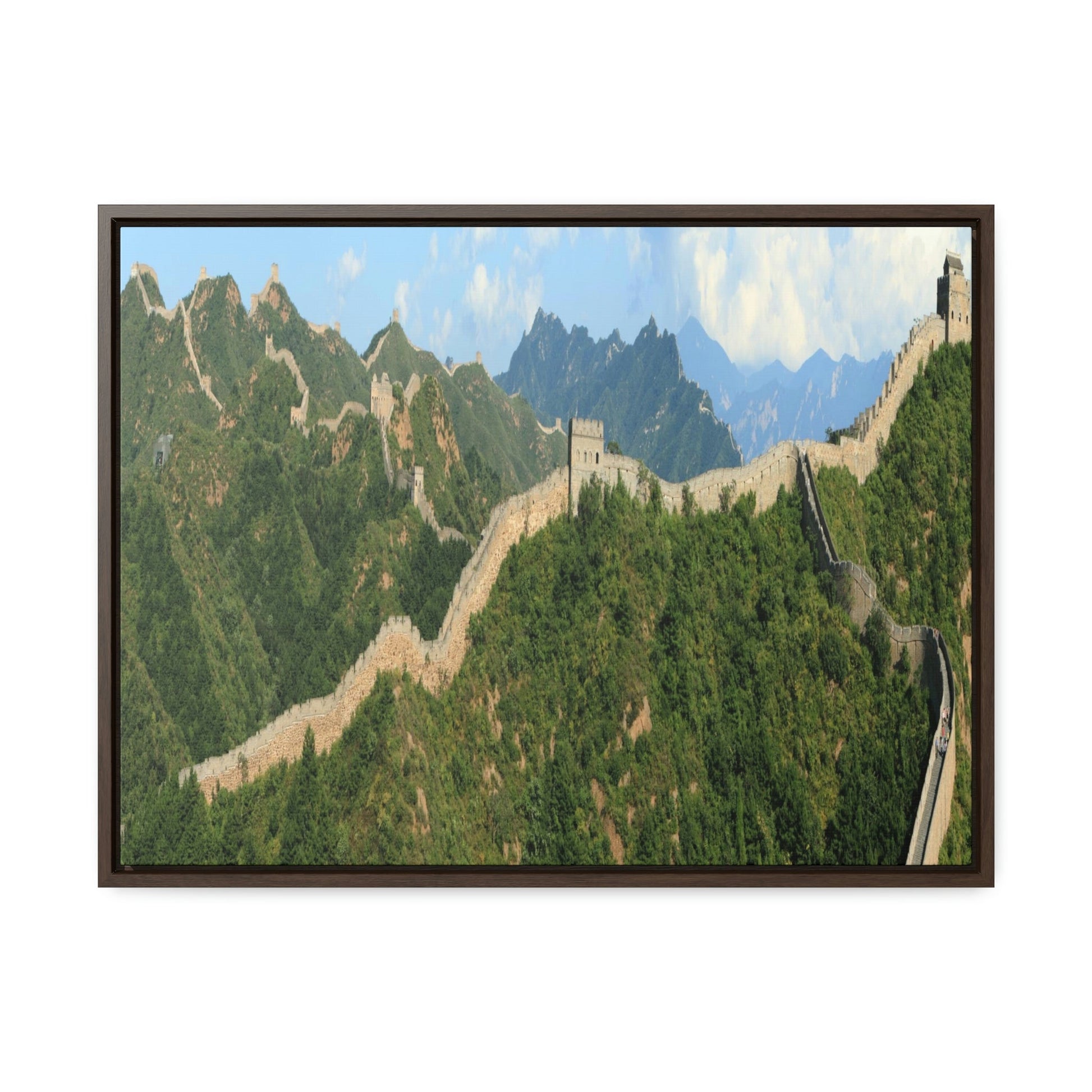GREAT CHINA COLLECTION: Horizontal Framed Premium Gallery Wrap Canvas - The Great Wall of China close to Jinshanling - Green Forest Home
