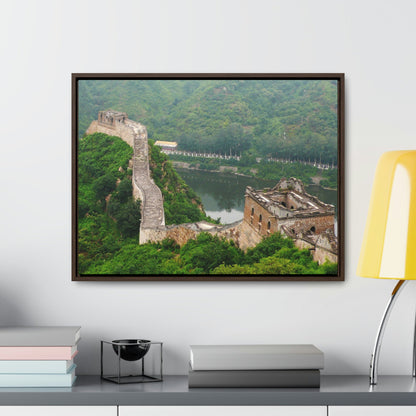 GREAT CHINA COLLECTION: Horizontal Framed Premium Gallery Wrap Canvas - The Great Wall of China - weathered section - Green Forest Home