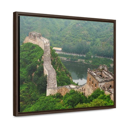 GREAT CHINA COLLECTION: Horizontal Framed Premium Gallery Wrap Canvas - The Great Wall of China - weathered section - Green Forest Home