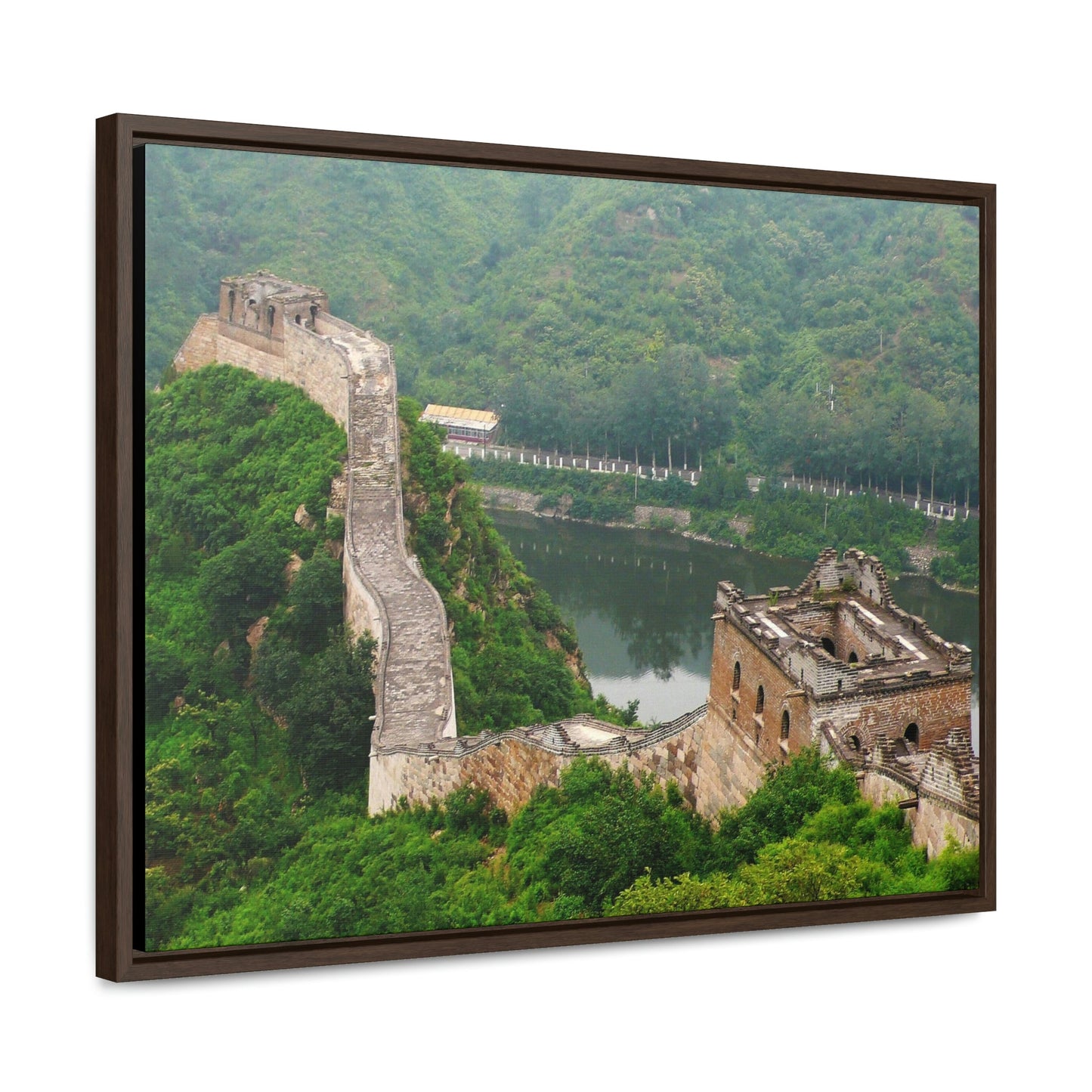 GREAT CHINA COLLECTION: Horizontal Framed Premium Gallery Wrap Canvas - The Great Wall of China - weathered section - Green Forest Home