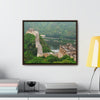 GREAT CHINA COLLECTION: Horizontal Framed Premium Gallery Wrap Canvas - The Great Wall of China - weathered section - Green Forest Home