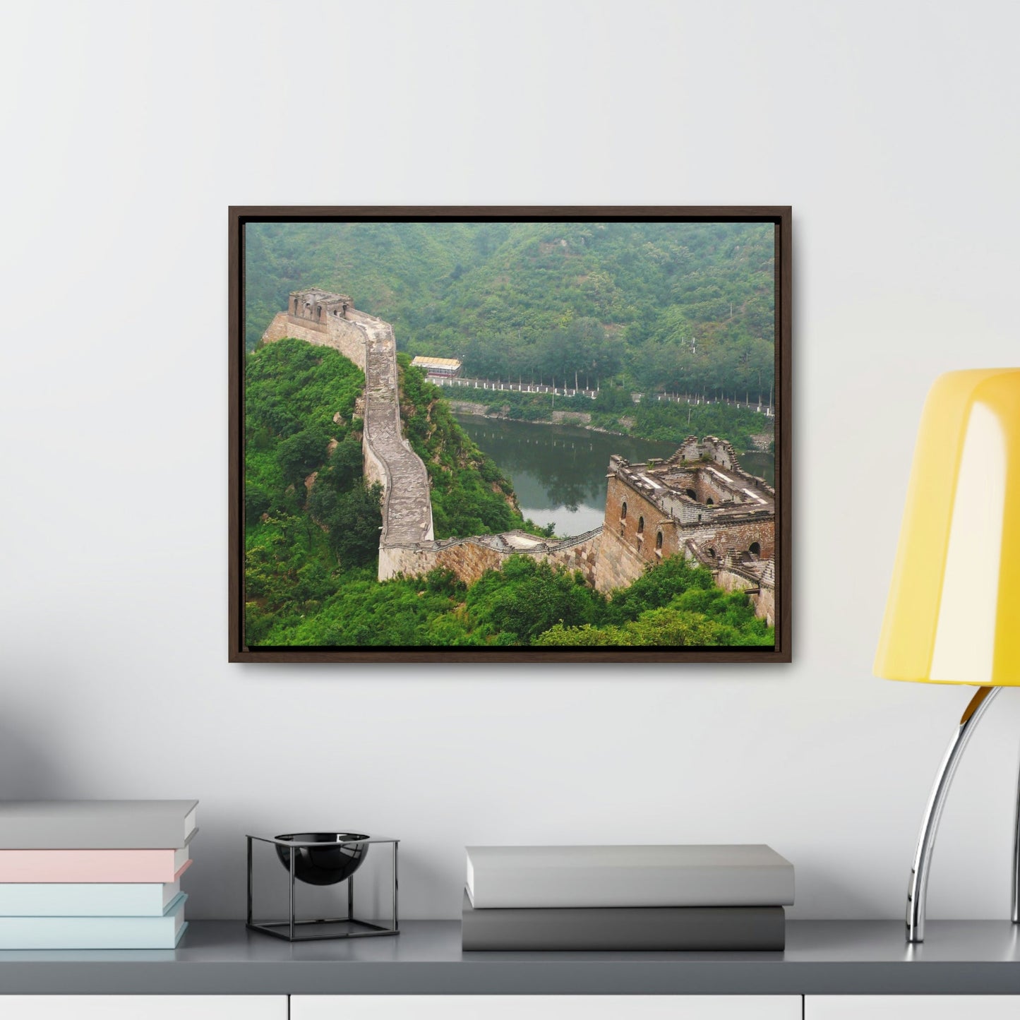 GREAT CHINA COLLECTION: Horizontal Framed Premium Gallery Wrap Canvas - The Great Wall of China - weathered section - Green Forest Home