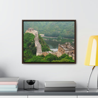 GREAT CHINA COLLECTION: Horizontal Framed Premium Gallery Wrap Canvas - The Great Wall of China - weathered section - Green Forest Home