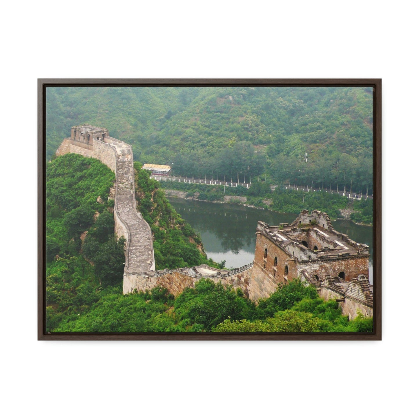 GREAT CHINA COLLECTION: Horizontal Framed Premium Gallery Wrap Canvas - The Great Wall of China - weathered section - Green Forest Home