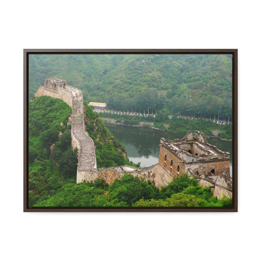 GREAT CHINA COLLECTION: Horizontal Framed Premium Gallery Wrap Canvas - The Great Wall of China - weathered section - Green Forest Home