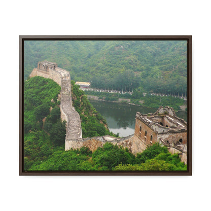 GREAT CHINA COLLECTION: Horizontal Framed Premium Gallery Wrap Canvas - The Great Wall of China - weathered section - Green Forest Home