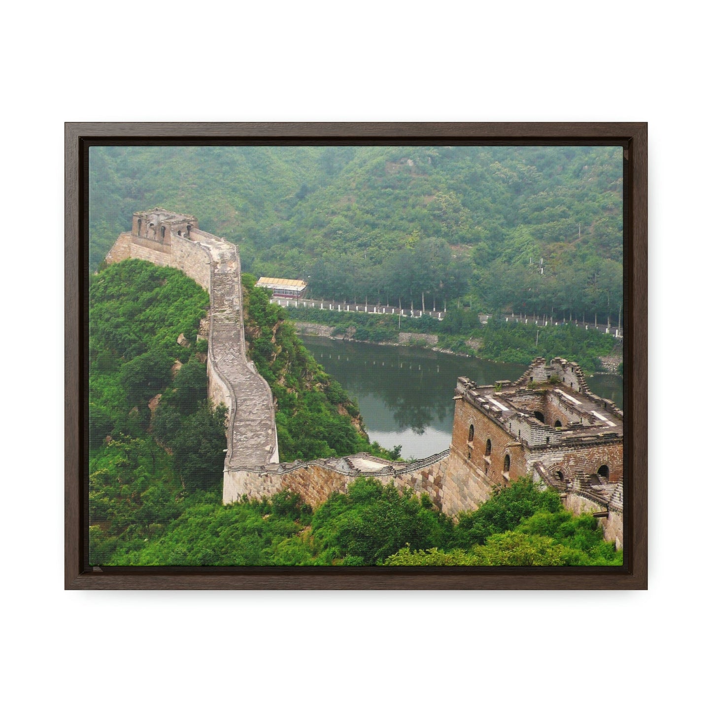 GREAT CHINA COLLECTION: Horizontal Framed Premium Gallery Wrap Canvas - The Great Wall of China - weathered section - Green Forest Home