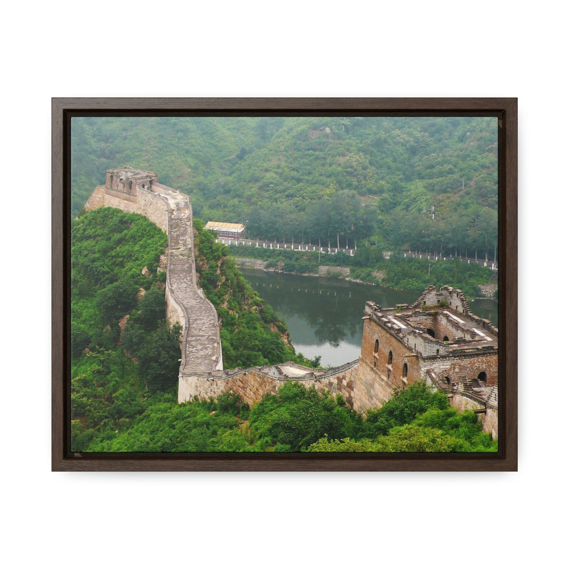 GREAT CHINA COLLECTION: Horizontal Framed Premium Gallery Wrap Canvas - The Great Wall of China - weathered section - Green Forest Home