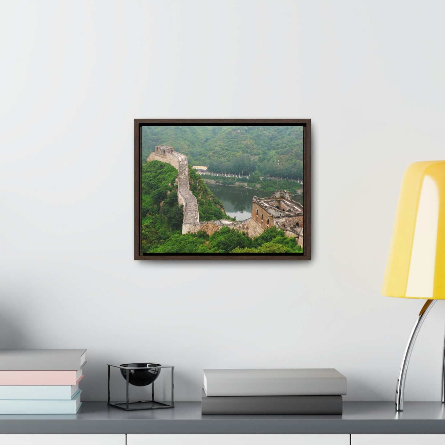 GREAT CHINA COLLECTION: Horizontal Framed Premium Gallery Wrap Canvas - The Great Wall of China - weathered section - Green Forest Home