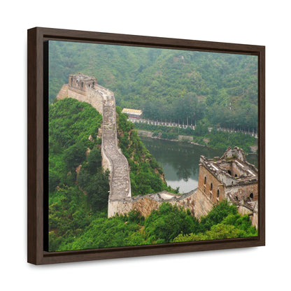 GREAT CHINA COLLECTION: Horizontal Framed Premium Gallery Wrap Canvas - The Great Wall of China - weathered section - Green Forest Home