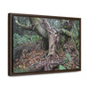 Horizontal Framed Premium Gallery Wrap Canvas - 14 KM TRADEWINDS TRAIL - EL YUNQUE RAINFOREST PR EXPLORATION ON 2013-02-01 - OLD PAL RESTS ON TREE WHILE IT HOLDS ON ANOTHER DECAYING TREE AS BASE - THE CLOUD FOREST - BEFORE MARIA - Green Forest Home