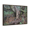 Horizontal Framed Premium Gallery Wrap Canvas - 14 KM TRADEWINDS TRAIL - EL YUNQUE RAINFOREST PR EXPLORATION ON 2013-02-01 - OLD PAL RESTS ON TREE WHILE IT HOLDS ON ANOTHER DECAYING TREE AS BASE - THE CLOUD FOREST - BEFORE MARIA - Green Forest Home