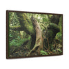 Horizontal Framed Premium Gallery Wrap Canvas - 14 KM TRADEWINDS TRAIL - EL YUNQUE RAINFOREST PR EXPLORATION ON 2013-02-01 - OLD PAL RESTS ON TREE WHILE IT HOLDS ON ANOTHER DECAYING TREE AS BASE - THE CLOUD FOREST - BEFORE MARIA - Green Forest Home