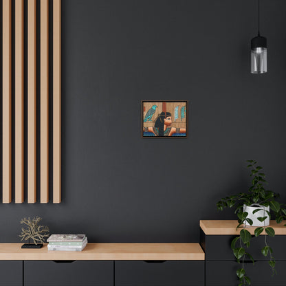 Horizontal Framed Premium Gallery Wrap Canvas - Ancient papyrus with Goddess Isis - Egypt - Ancient religions - Green Forest Home