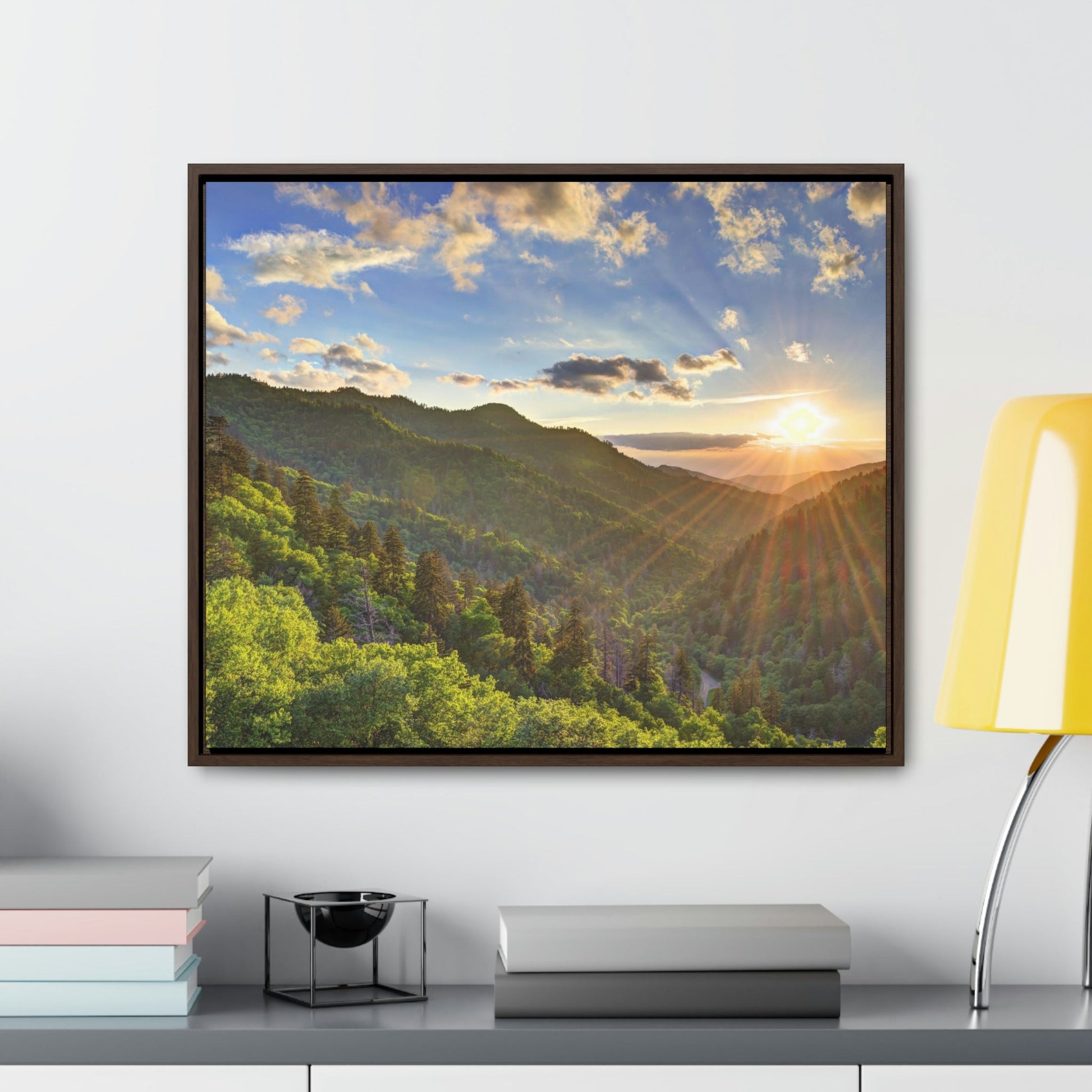 Horizontal Framed Premium Gallery Wrap Canvas - Celebrating the Great Smoky Mountain National Park - Green Forest Home