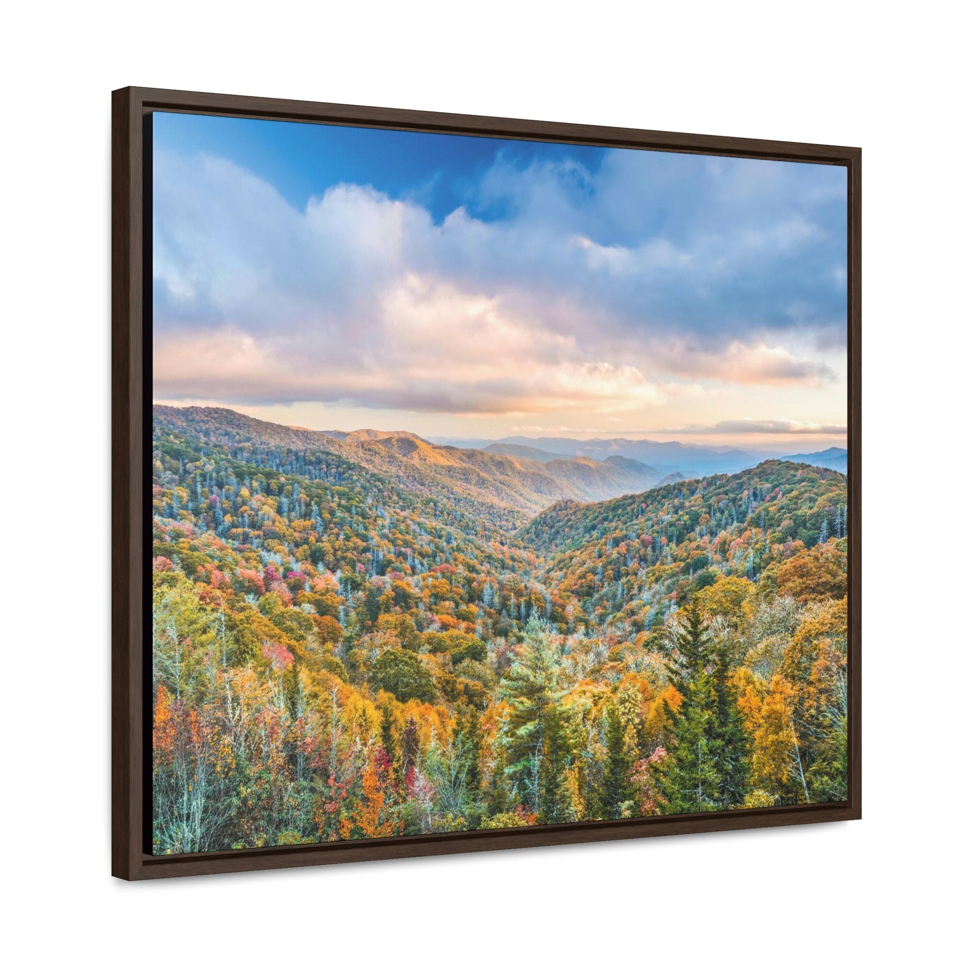 Horizontal Framed Premium Gallery Wrap Canvas - Celebrating the Great Smoky Mountain National Park - Green Forest Home