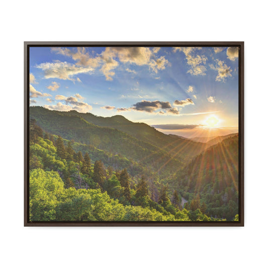 Horizontal Framed Premium Gallery Wrap Canvas - Celebrating the Great Smoky Mountain National Park - Green Forest Home
