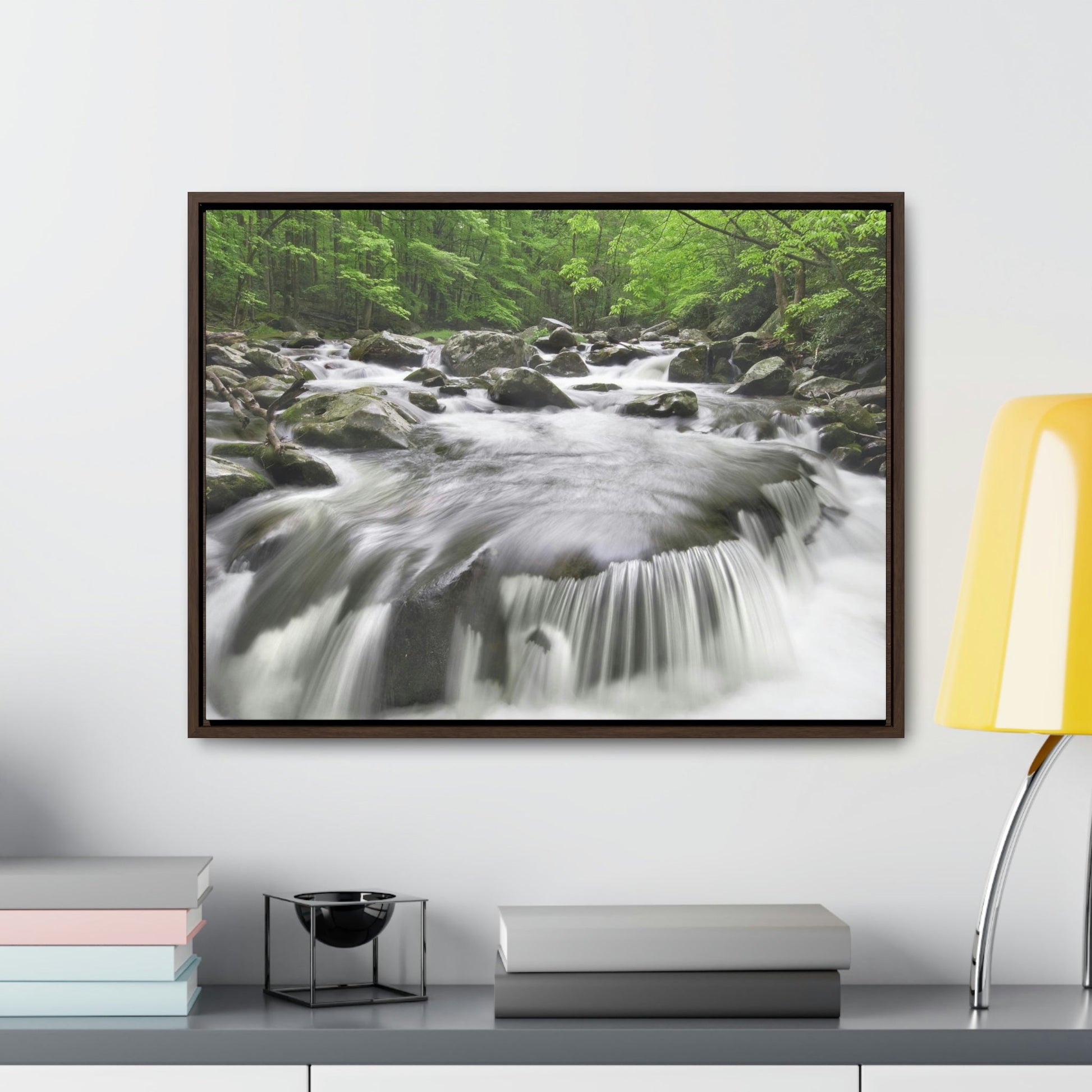 Horizontal Framed Premium Gallery Wrap Canvas - Celebrating the Great Smoky Mountain National Park - Green Forest Home