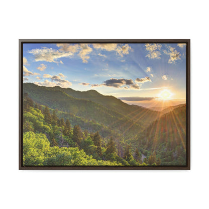 Horizontal Framed Premium Gallery Wrap Canvas - Celebrating the Great Smoky Mountain National Park - Green Forest Home