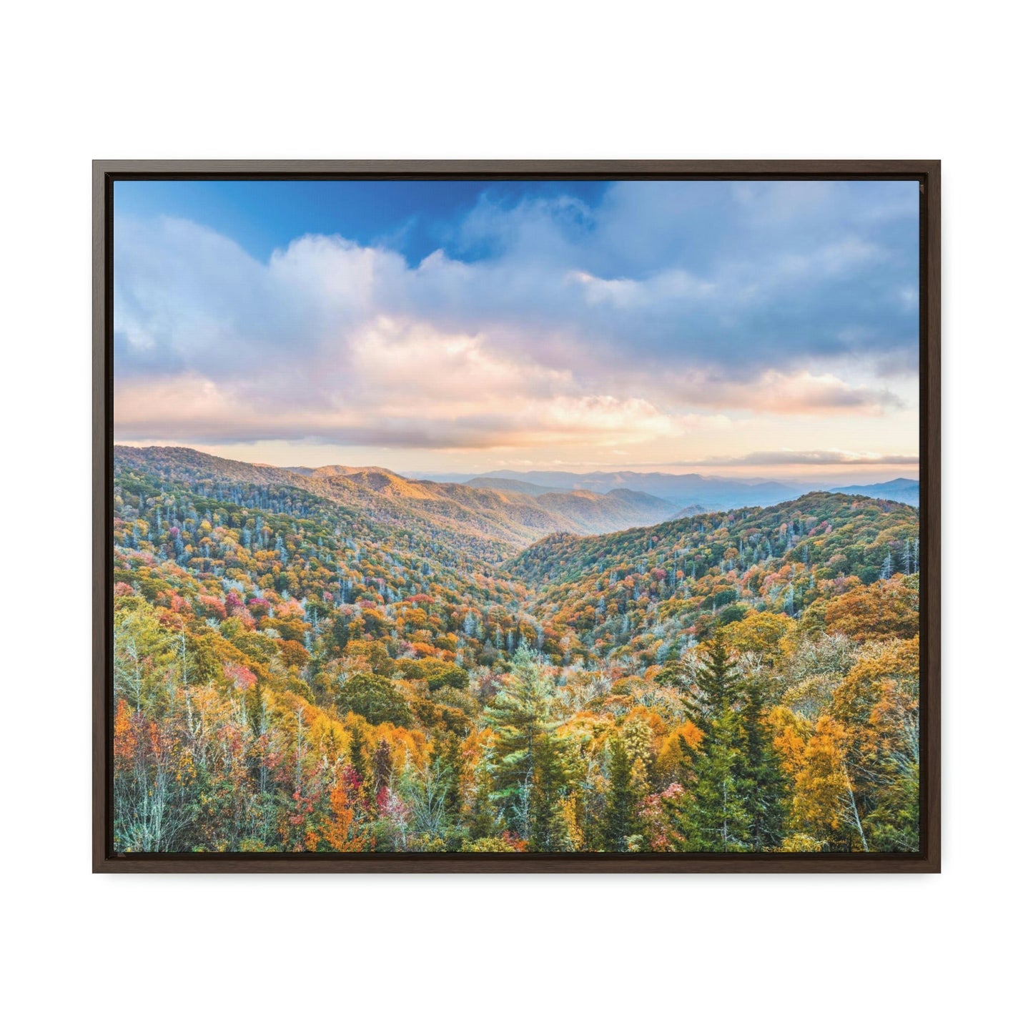 Horizontal Framed Premium Gallery Wrap Canvas - Celebrating the Great Smoky Mountain National Park - Green Forest Home