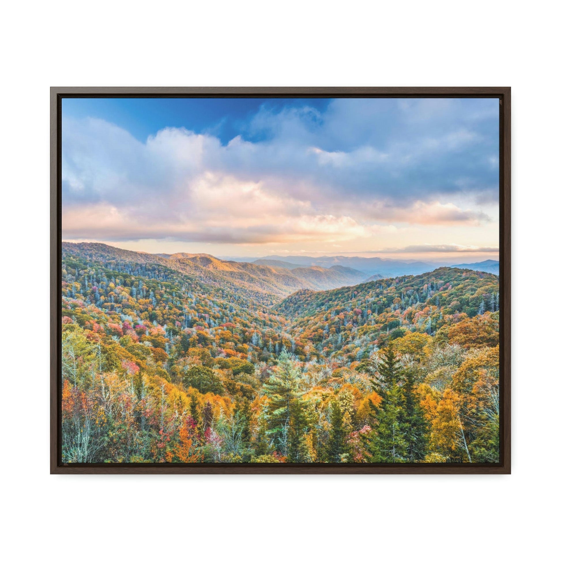 Horizontal Framed Premium Gallery Wrap Canvas - Celebrating the Great Smoky Mountain National Park - Green Forest Home