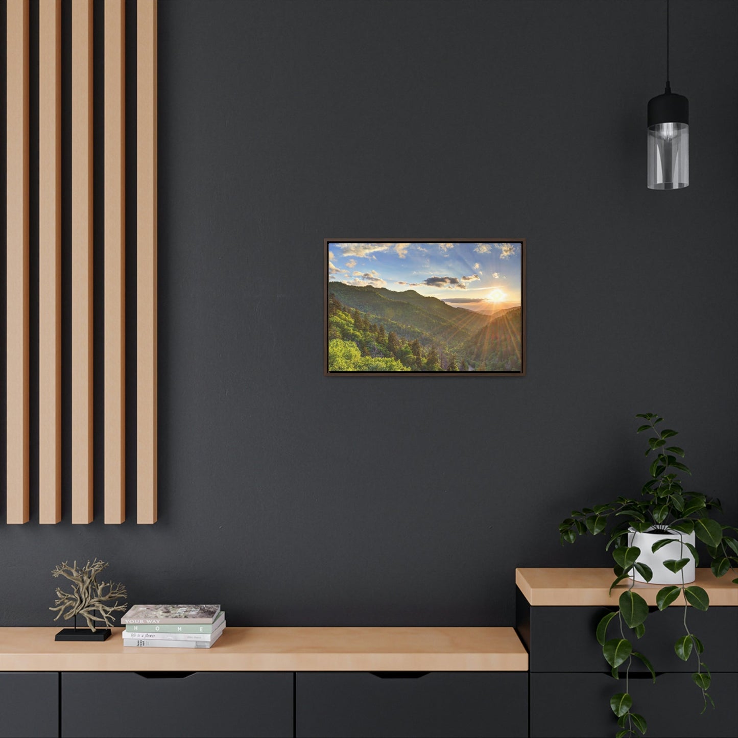 Horizontal Framed Premium Gallery Wrap Canvas - Celebrating the Great Smoky Mountain National Park - Green Forest Home
