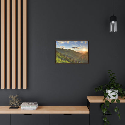 Horizontal Framed Premium Gallery Wrap Canvas - Celebrating the Great Smoky Mountain National Park - Green Forest Home