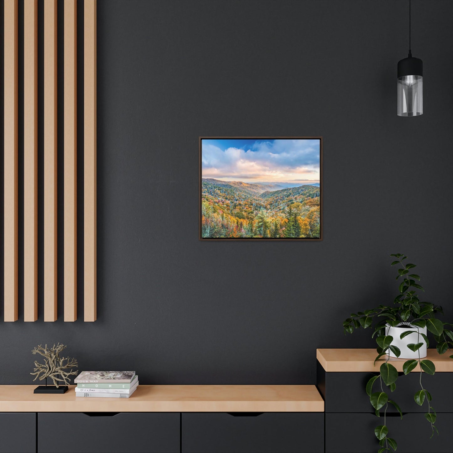 Horizontal Framed Premium Gallery Wrap Canvas - Celebrating the Great Smoky Mountain National Park - Green Forest Home
