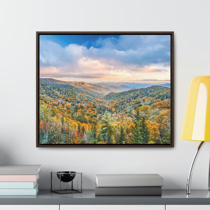 Horizontal Framed Premium Gallery Wrap Canvas - Celebrating the Great Smoky Mountain National Park - Green Forest Home