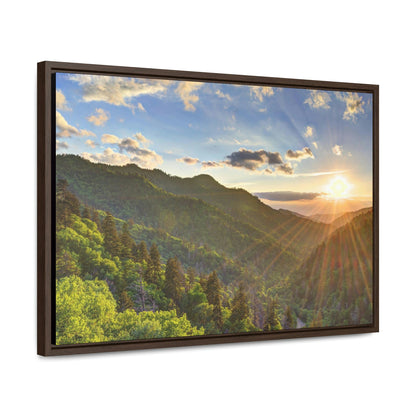 Horizontal Framed Premium Gallery Wrap Canvas - Celebrating the Great Smoky Mountain National Park - Green Forest Home