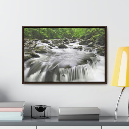 Horizontal Framed Premium Gallery Wrap Canvas - Celebrating the Great Smoky Mountain National Park - Green Forest Home