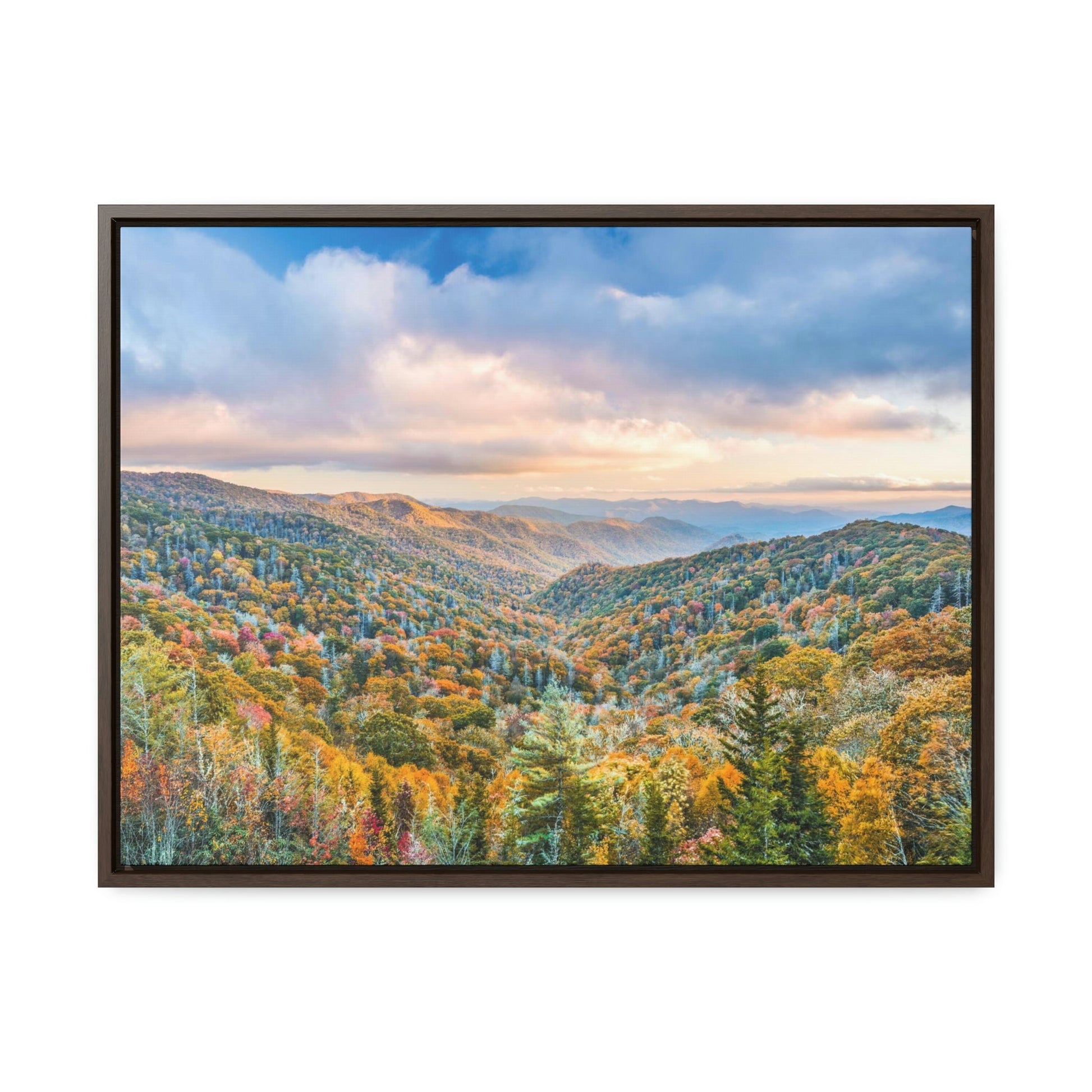Horizontal Framed Premium Gallery Wrap Canvas - Celebrating the Great Smoky Mountain National Park - Green Forest Home
