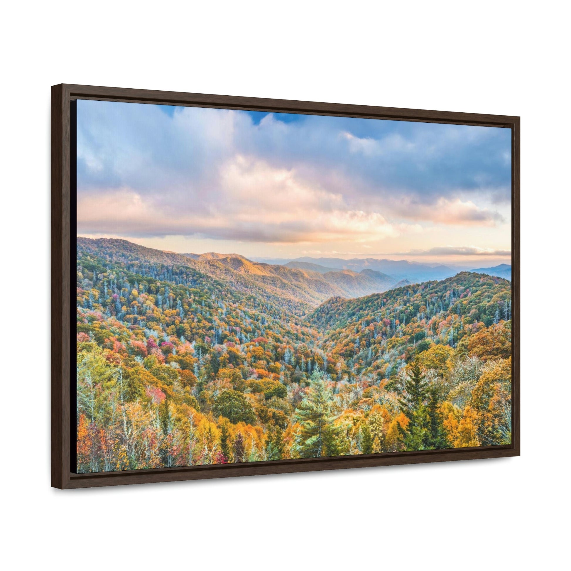 Horizontal Framed Premium Gallery Wrap Canvas - Celebrating the Great Smoky Mountain National Park - Green Forest Home