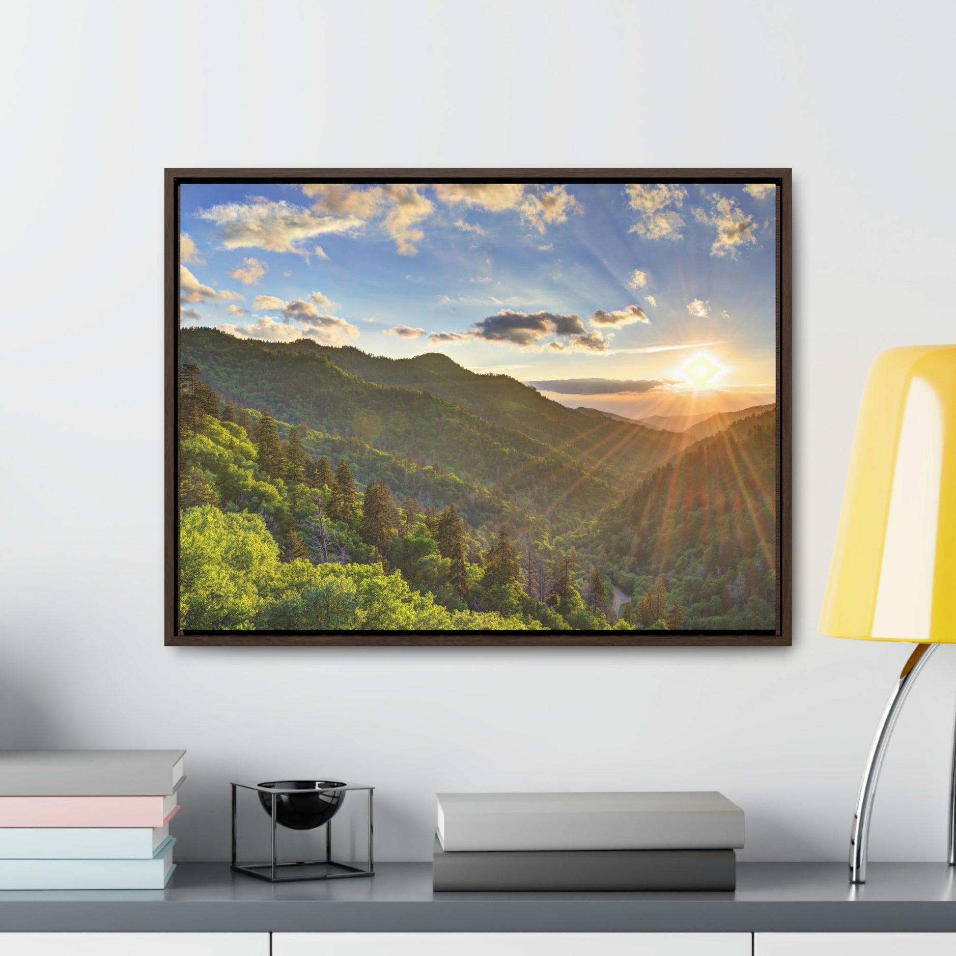 Horizontal Framed Premium Gallery Wrap Canvas - Celebrating the Great Smoky Mountain National Park - Green Forest Home