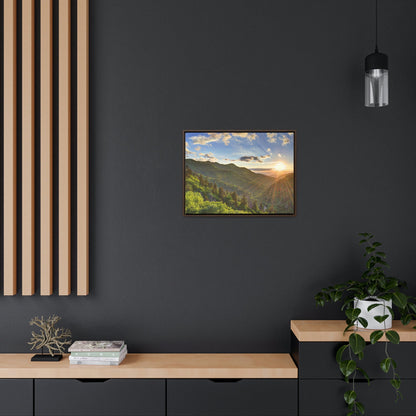 Horizontal Framed Premium Gallery Wrap Canvas - Celebrating the Great Smoky Mountain National Park - Green Forest Home