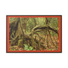 Horizontal Framed Premium Gallery Wrap Canvas - Dancing Trees - Near Old Pal warped trees typical of cloud high-altitude rain forest El Yunque PR - Green Forest Home