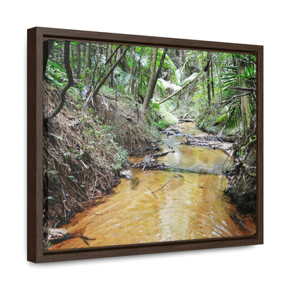 Horizontal Framed Premium Gallery Wrap Canvas - Holy Spirit River explorations - El Yunque rainforest PR - Green Forest Home