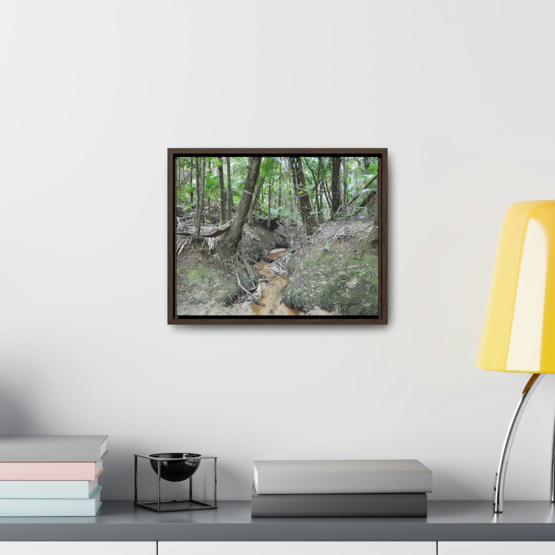 Horizontal Framed Premium Gallery Wrap Canvas - Holy Spirit River explorations - El Yunque rainforest PR - Green Forest Home
