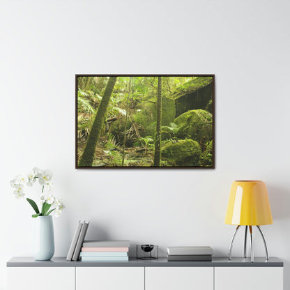 Horizontal Framed Premium Gallery Wrap Canvas - Holy Spirit River explorations - El Yunque rainforest PR - Green Forest Home