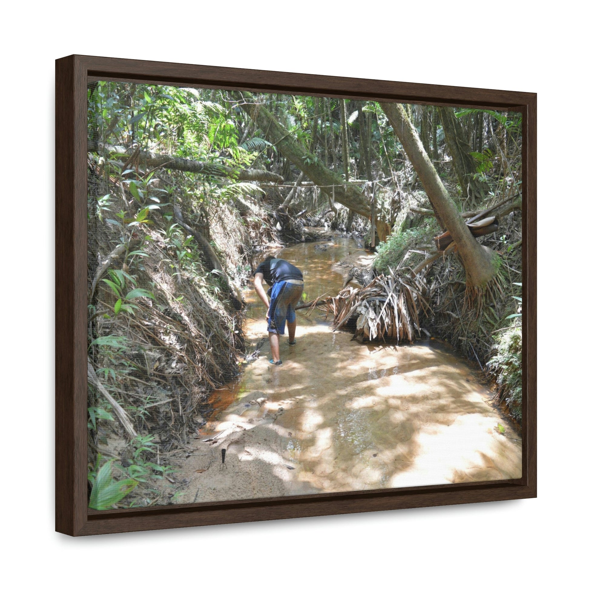 Horizontal Framed Premium Gallery Wrap Canvas - Holy Spirit River explorations - El Yunque rainforest PR - Green Forest Home