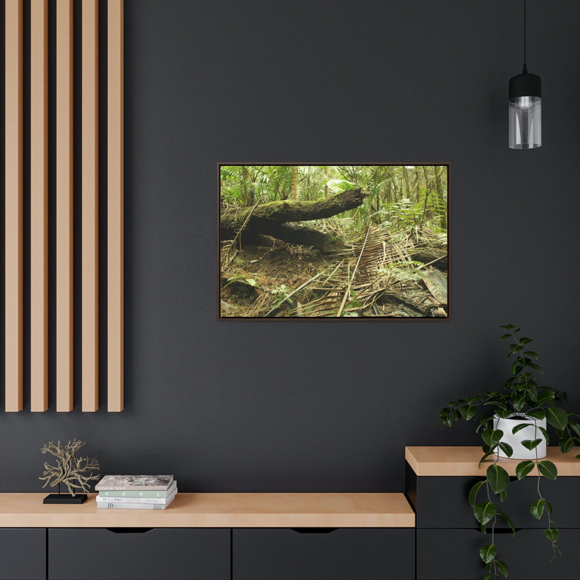 Horizontal Framed Premium Gallery Wrap Canvas - Holy Spirit River explorations - El Yunque rainforest PR - Green Forest Home