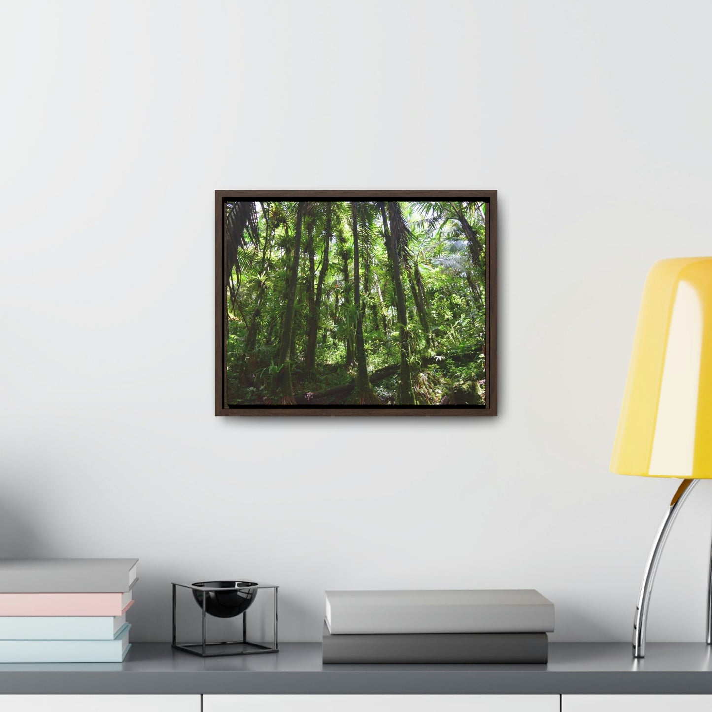 Horizontal Framed Premium Gallery Wrap Canvas - Holy Spirit River explorations - El Yunque rainforest PR - Green Forest Home