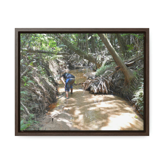 Horizontal Framed Premium Gallery Wrap Canvas - Holy Spirit River explorations - El Yunque rainforest PR - Green Forest Home