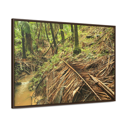 Horizontal Framed Premium Gallery Wrap Canvas - Holy Spirit River explorations - El Yunque rainforest PR - Green Forest Home