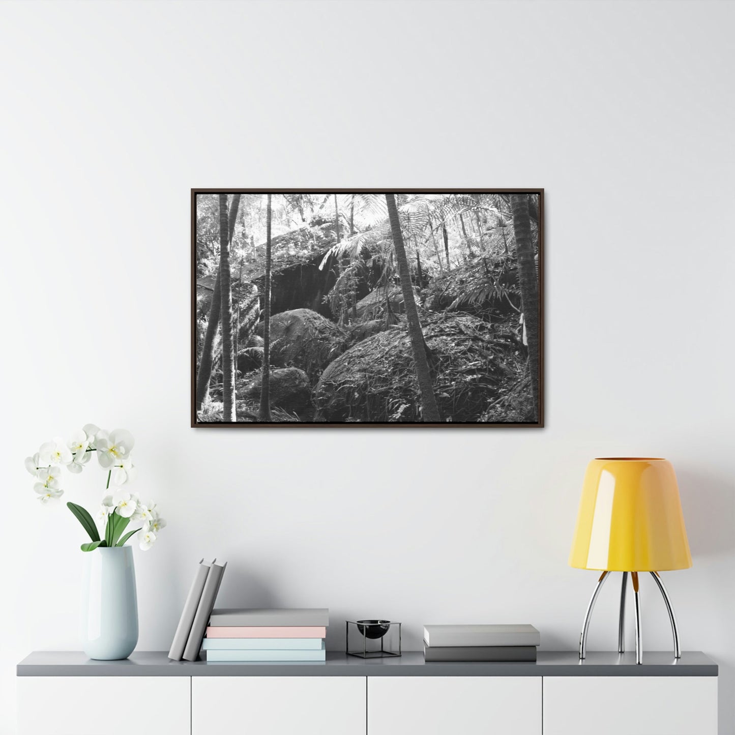 Horizontal Framed Premium Gallery Wrap Canvas - Holy Spirit River explorations - El Yunque rainforest PR - Green Forest Home