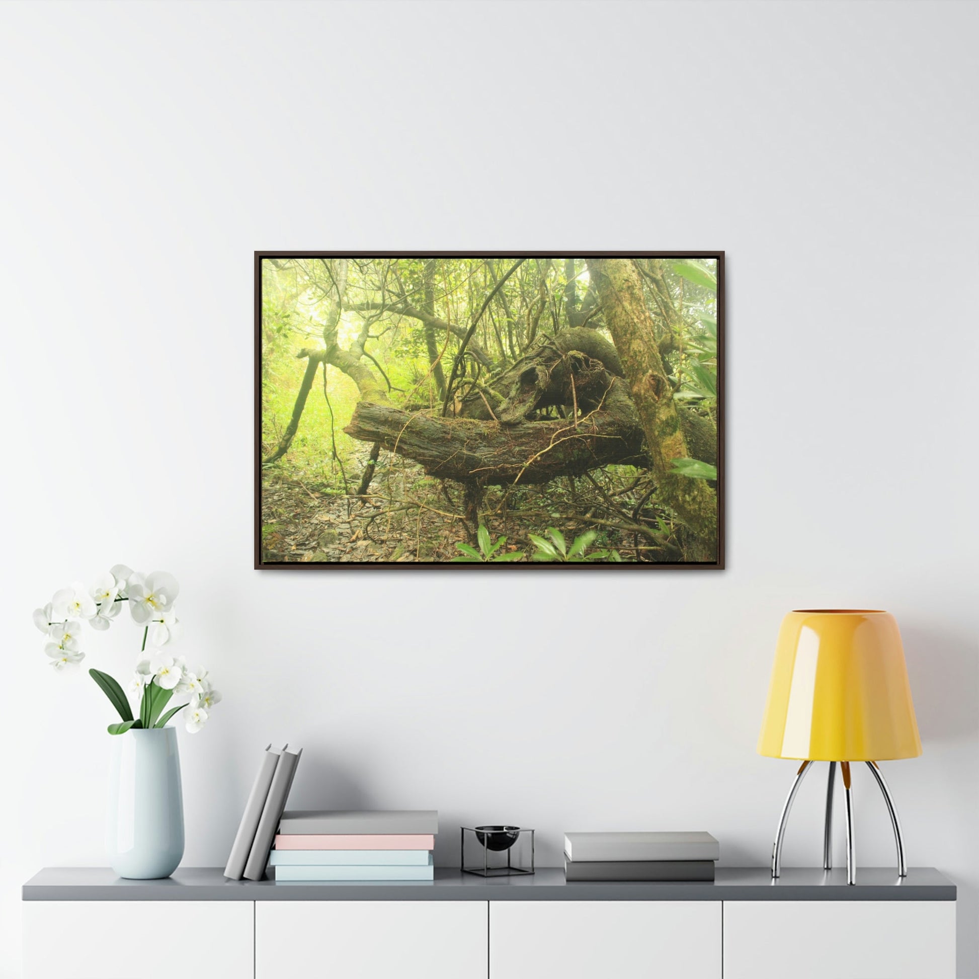 Horizontal Framed Premium Gallery Wrap Canvas - Holy Spirit River explorations - El Yunque rainforest PR - Green Forest Home