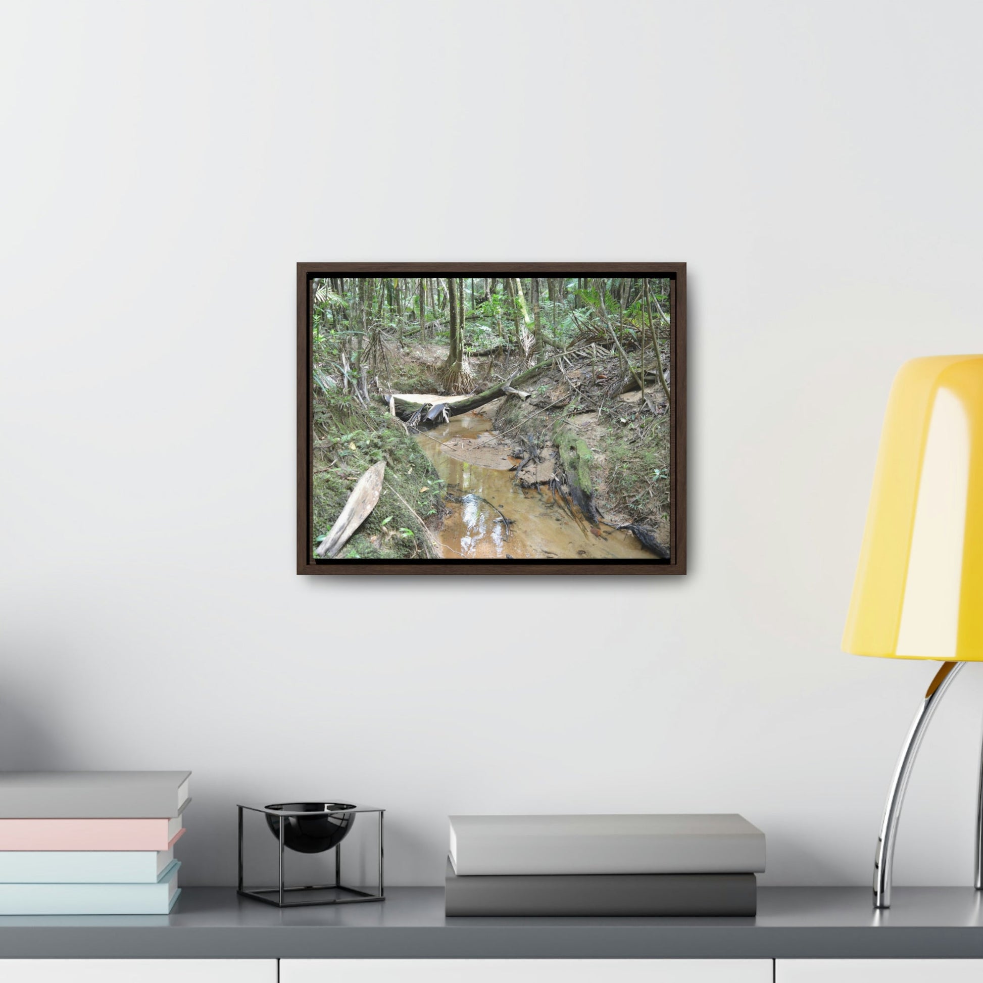 Horizontal Framed Premium Gallery Wrap Canvas - Holy Spirit River explorations - El Yunque rainforest PR - Green Forest Home