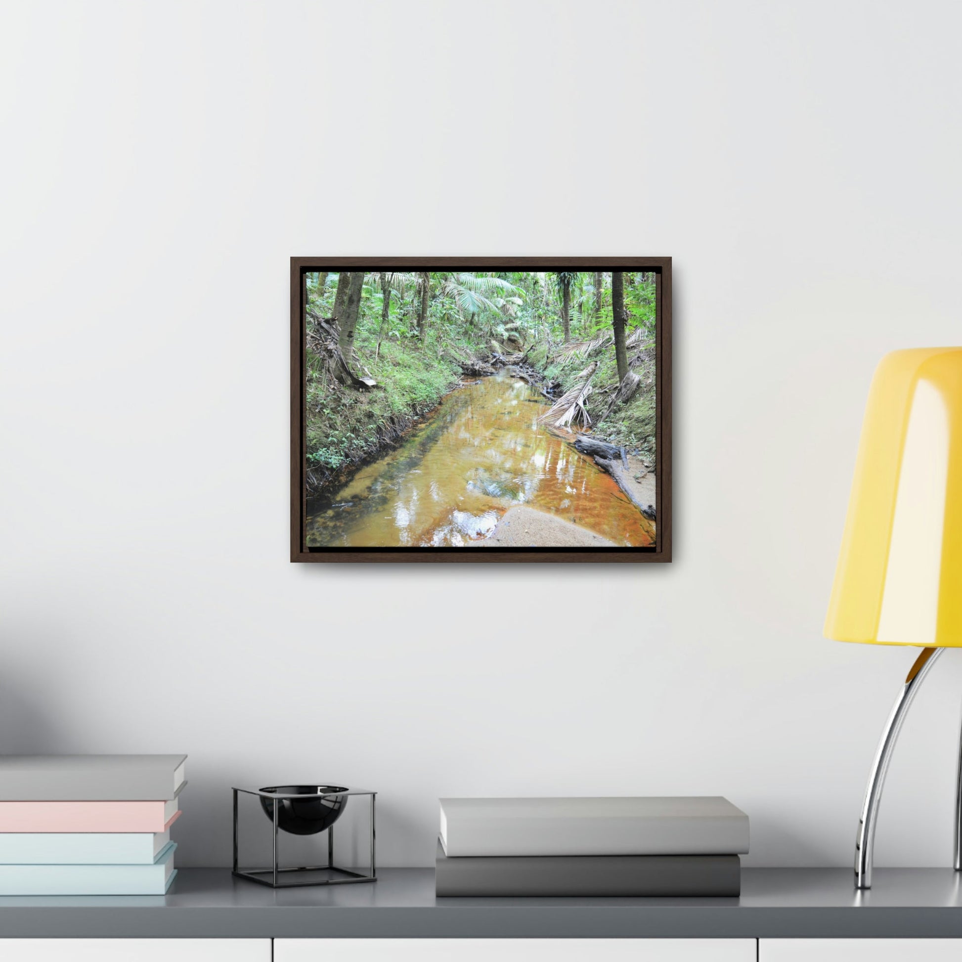 Horizontal Framed Premium Gallery Wrap Canvas - Holy Spirit River explorations - El Yunque rainforest PR - Green Forest Home